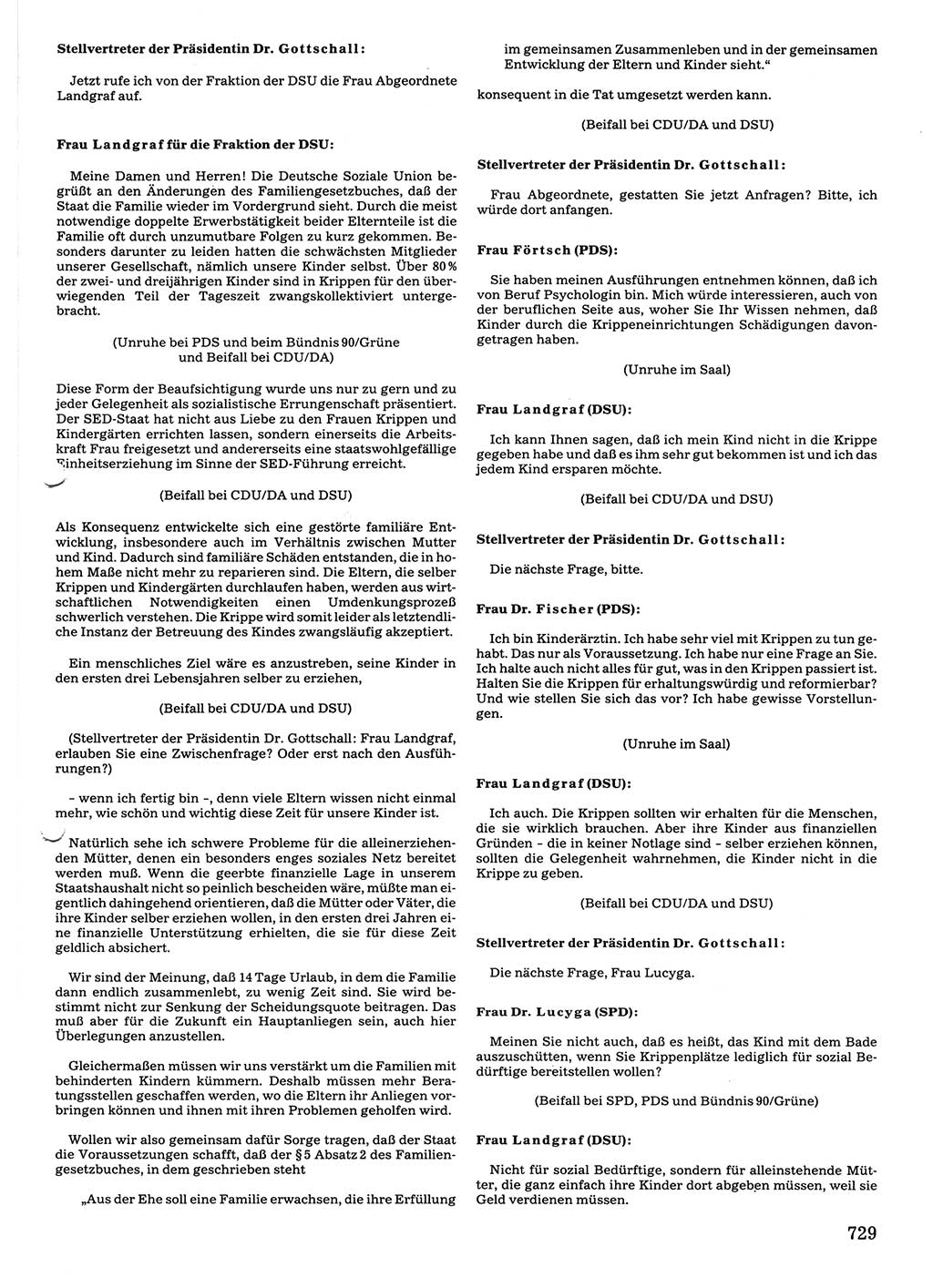 Tagungen der Volkskammer (VK) der Deutschen Demokratischen Republik (DDR), 10. Wahlperiode 1990, Seite 729 (VK. DDR 10. WP. 1990, Prot. Tg. 1-38, 5.4.-2.10.1990, S. 729)