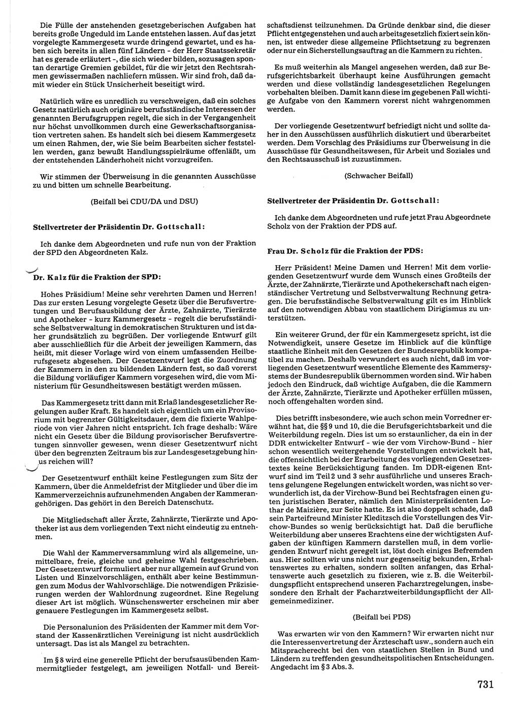 Tagungen der Volkskammer (VK) der Deutschen Demokratischen Republik (DDR), 10. Wahlperiode 1990, Seite 731 (VK. DDR 10. WP. 1990, Prot. Tg. 1-38, 5.4.-2.10.1990, S. 731)