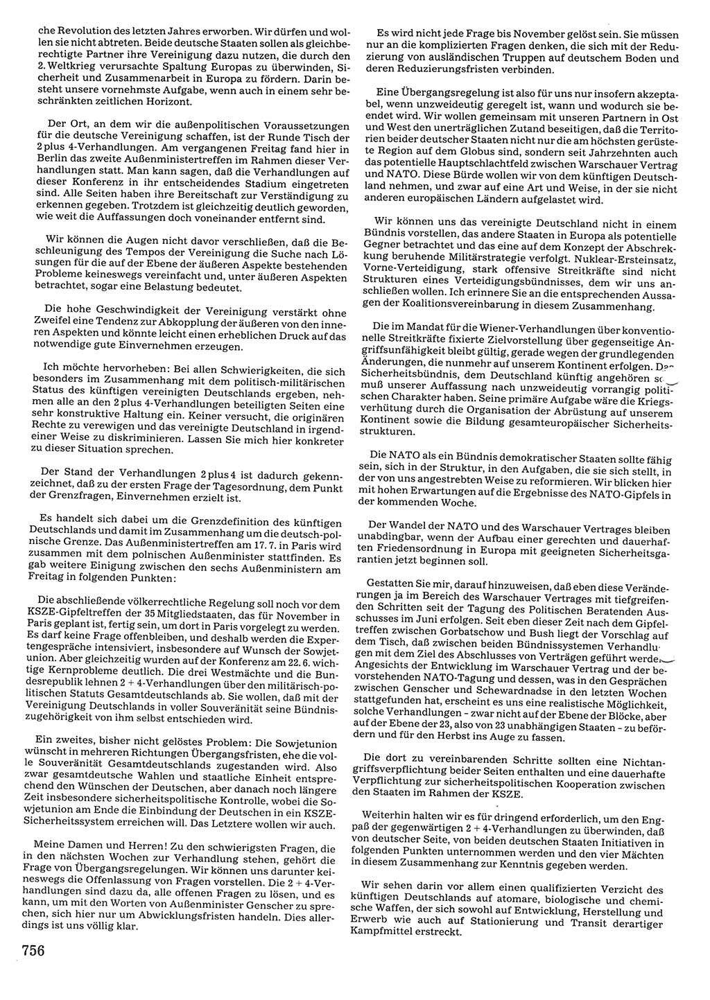 Tagungen der Volkskammer (VK) der Deutschen Demokratischen Republik (DDR), 10. Wahlperiode 1990, Seite 756 (VK. DDR 10. WP. 1990, Prot. Tg. 1-38, 5.4.-2.10.1990, S. 756)