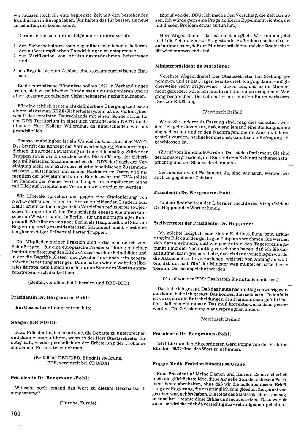 Tagungen der Volkskammer (VK) der Deutschen Demokratischen Republik (DDR), 10. Wahlperiode 1990, Seite 760 (VK. DDR 10. WP. 1990, Prot. Tg. 1-38, 5.4.-2.10.1990, S. 760)