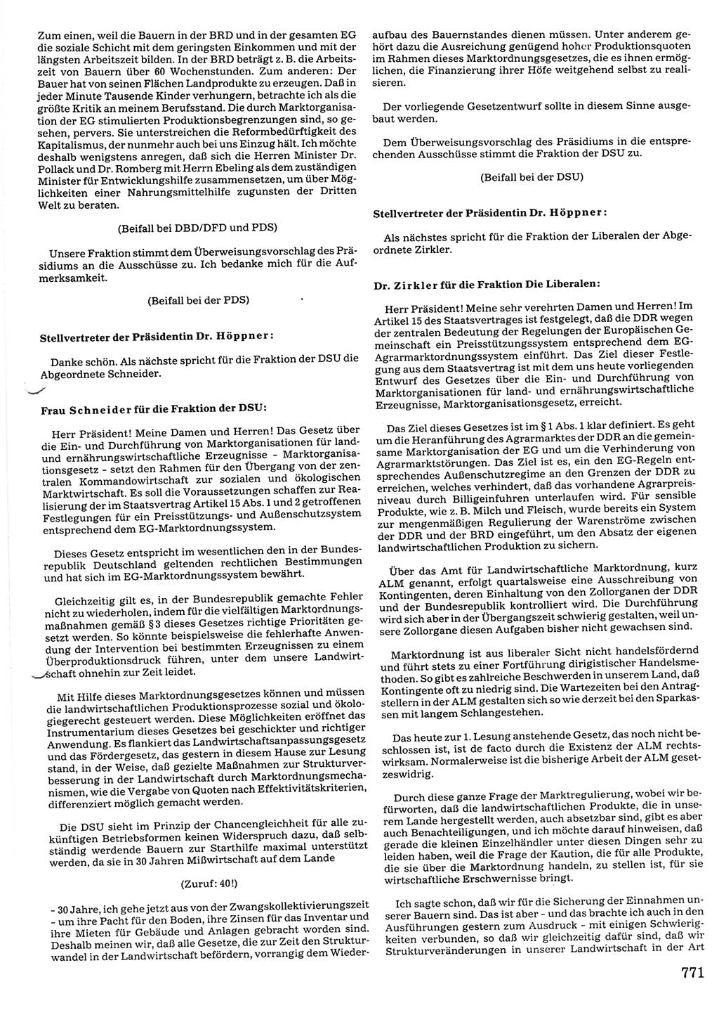 Tagungen der Volkskammer (VK) der Deutschen Demokratischen Republik (DDR), 10. Wahlperiode 1990, Seite 771 (VK. DDR 10. WP. 1990, Prot. Tg. 1-38, 5.4.-2.10.1990, S. 771)