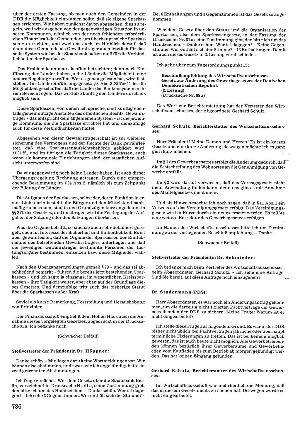 Tagungen der Volkskammer (VK) der Deutschen Demokratischen Republik (DDR), 10. Wahlperiode 1990, Seite 786 (VK. DDR 10. WP. 1990, Prot. Tg. 1-38, 5.4.-2.10.1990, S. 786)