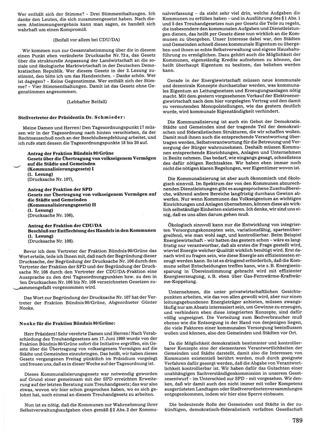 Tagungen der Volkskammer (VK) der Deutschen Demokratischen Republik (DDR), 10. Wahlperiode 1990, Seite 789 (VK. DDR 10. WP. 1990, Prot. Tg. 1-38, 5.4.-2.10.1990, S. 789)