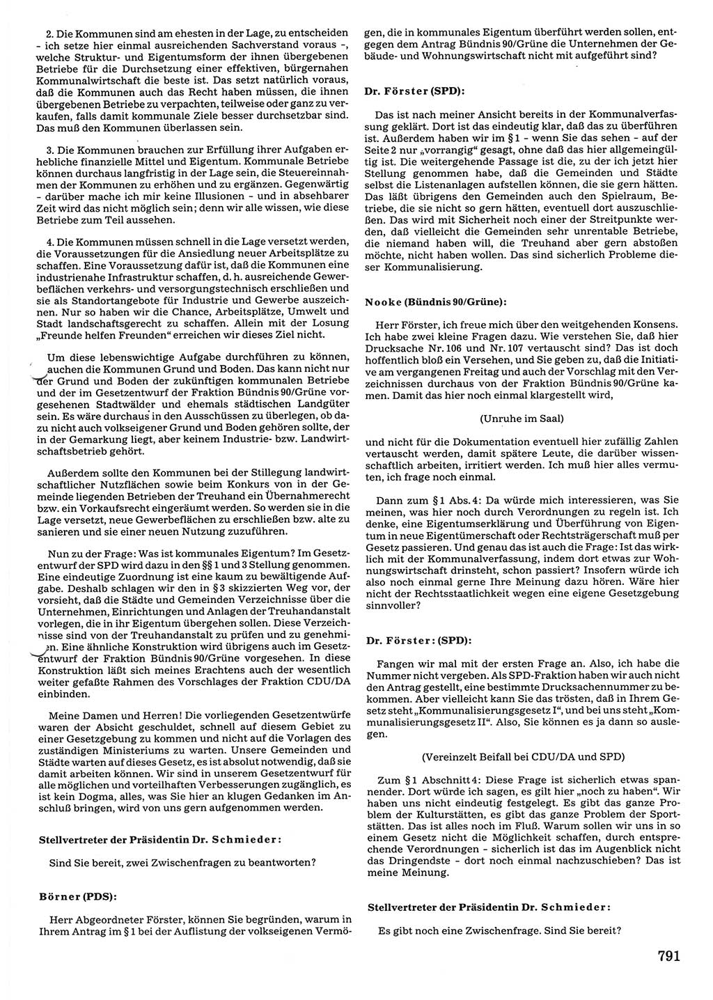 Tagungen der Volkskammer (VK) der Deutschen Demokratischen Republik (DDR), 10. Wahlperiode 1990, Seite 791 (VK. DDR 10. WP. 1990, Prot. Tg. 1-38, 5.4.-2.10.1990, S. 791)