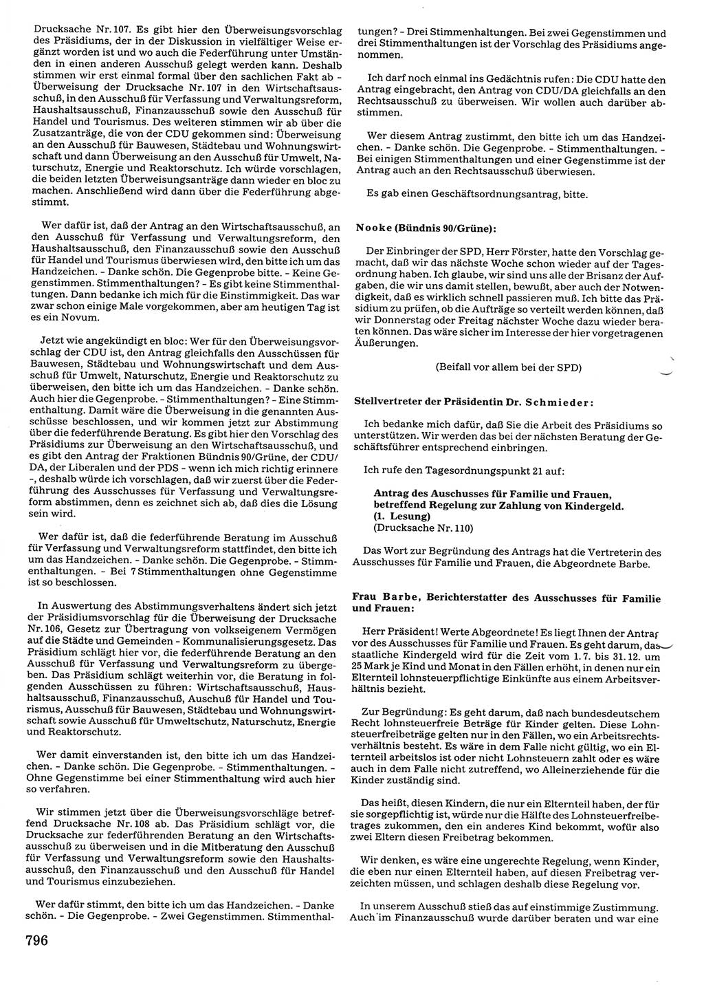 Tagungen der Volkskammer (VK) der Deutschen Demokratischen Republik (DDR), 10. Wahlperiode 1990, Seite 796 (VK. DDR 10. WP. 1990, Prot. Tg. 1-38, 5.4.-2.10.1990, S. 796)