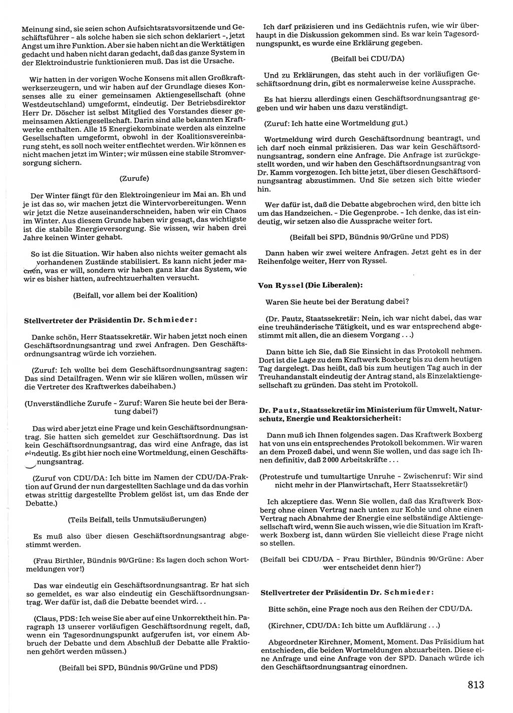 Tagungen der Volkskammer (VK) der Deutschen Demokratischen Republik (DDR), 10. Wahlperiode 1990, Seite 813 (VK. DDR 10. WP. 1990, Prot. Tg. 1-38, 5.4.-2.10.1990, S. 813)
