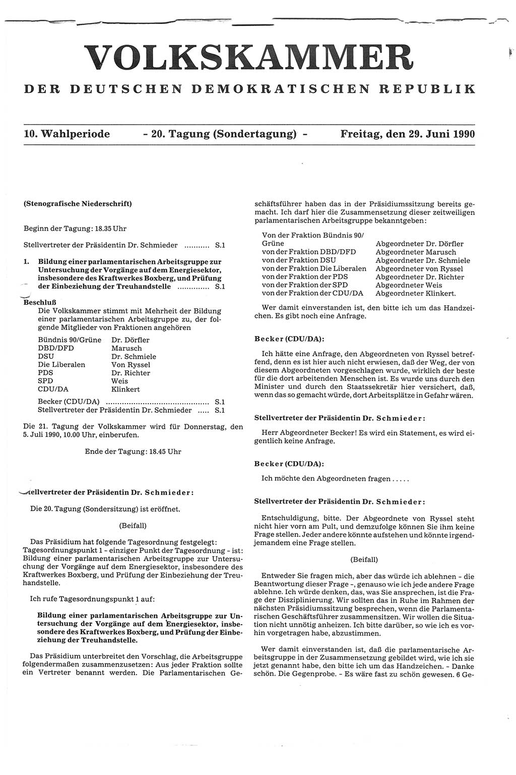 Tagungen der Volkskammer (VK) der Deutschen Demokratischen Republik (DDR), 10. Wahlperiode 1990, Seite 815 (VK. DDR 10. WP. 1990, Prot. Tg. 1-38, 5.4.-2.10.1990, S. 815)
