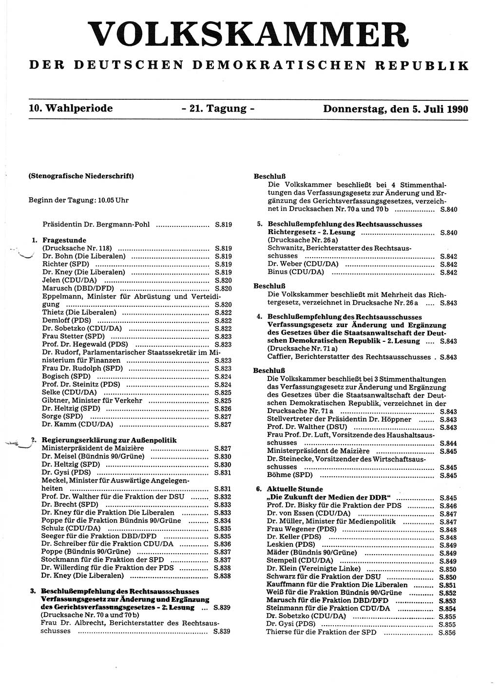 Tagungen der Volkskammer (VK) der Deutschen Demokratischen Republik (DDR), 10. Wahlperiode 1990, Seite 817 (VK. DDR 10. WP. 1990, Prot. Tg. 1-38, 5.4.-2.10.1990, S. 817)