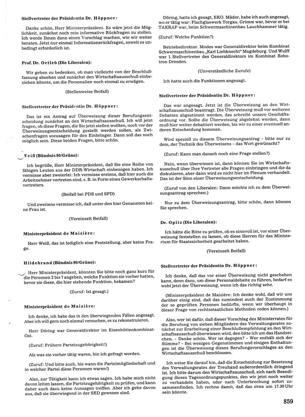 Tagungen der Volkskammer (VK) der Deutschen Demokratischen Republik (DDR), 10. Wahlperiode 1990, Seite 859 (VK. DDR 10. WP. 1990, Prot. Tg. 1-38, 5.4.-2.10.1990, S. 859)