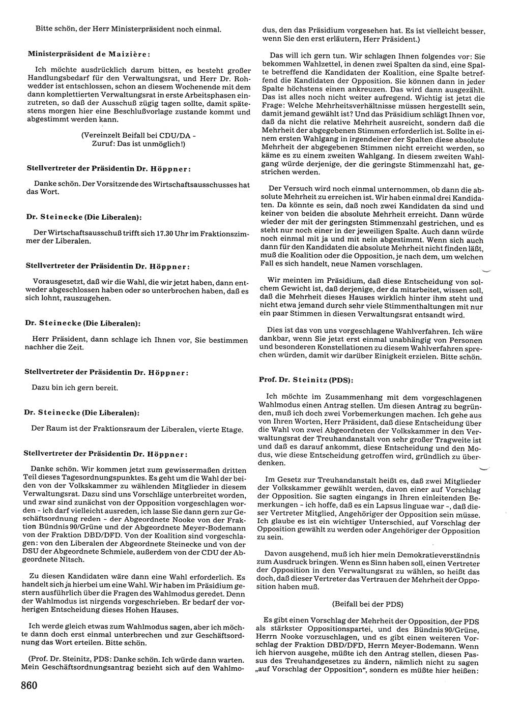 Tagungen der Volkskammer (VK) der Deutschen Demokratischen Republik (DDR), 10. Wahlperiode 1990, Seite 860 (VK. DDR 10. WP. 1990, Prot. Tg. 1-38, 5.4.-2.10.1990, S. 860)