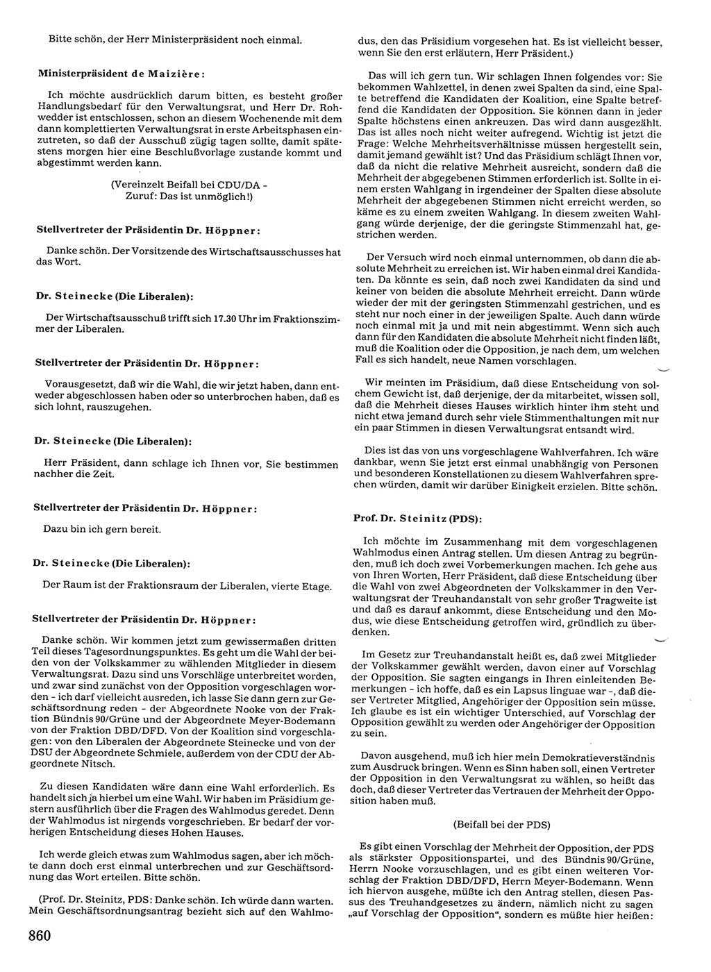 Tagungen der Volkskammer (VK) der Deutschen Demokratischen Republik (DDR), 10. Wahlperiode 1990, Seite 860 (VK. DDR 10. WP. 1990, Prot. Tg. 1-38, 5.4.-2.10.1990, S. 860)