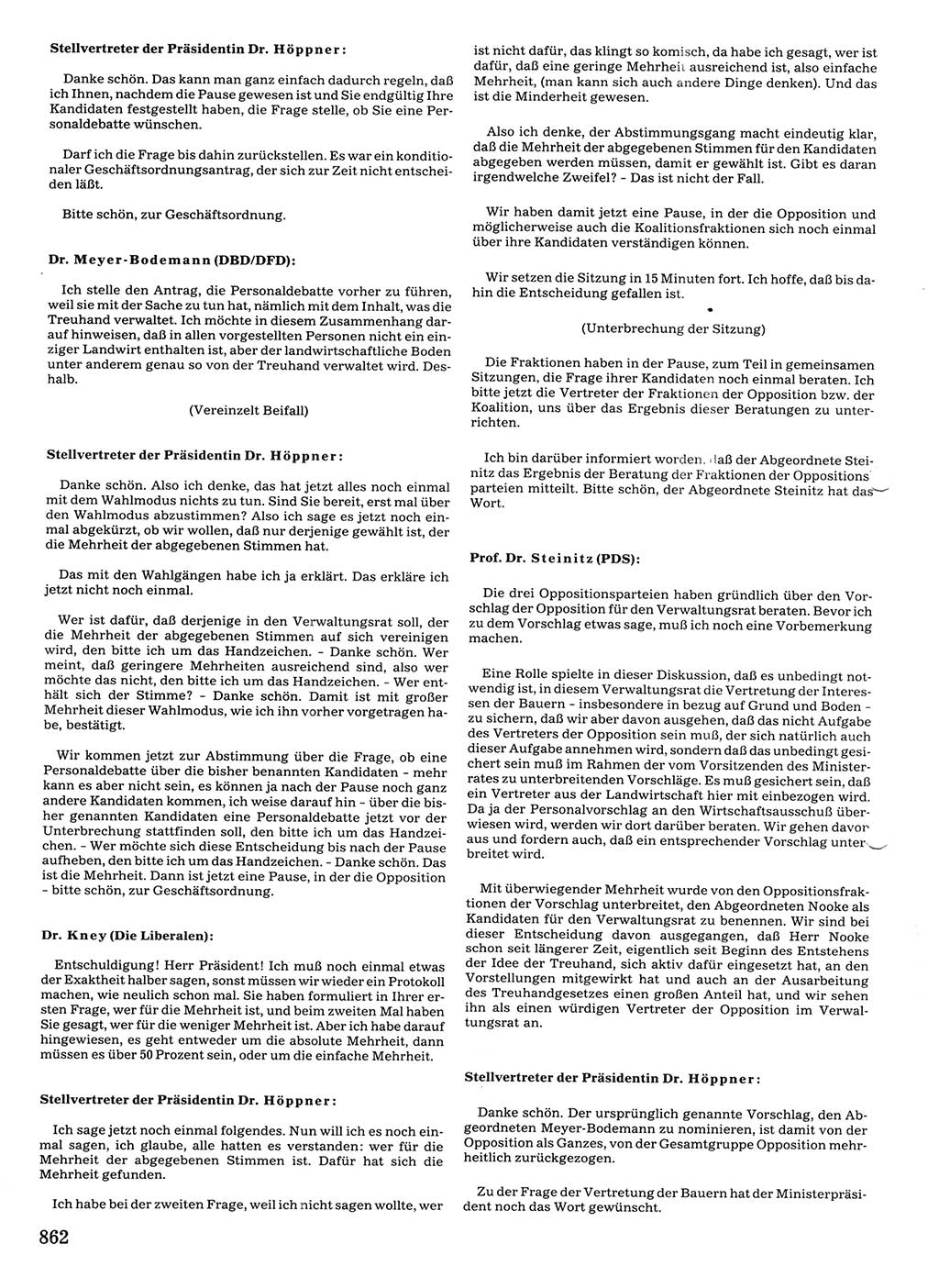 Tagungen der Volkskammer (VK) der Deutschen Demokratischen Republik (DDR), 10. Wahlperiode 1990, Seite 862 (VK. DDR 10. WP. 1990, Prot. Tg. 1-38, 5.4.-2.10.1990, S. 862)