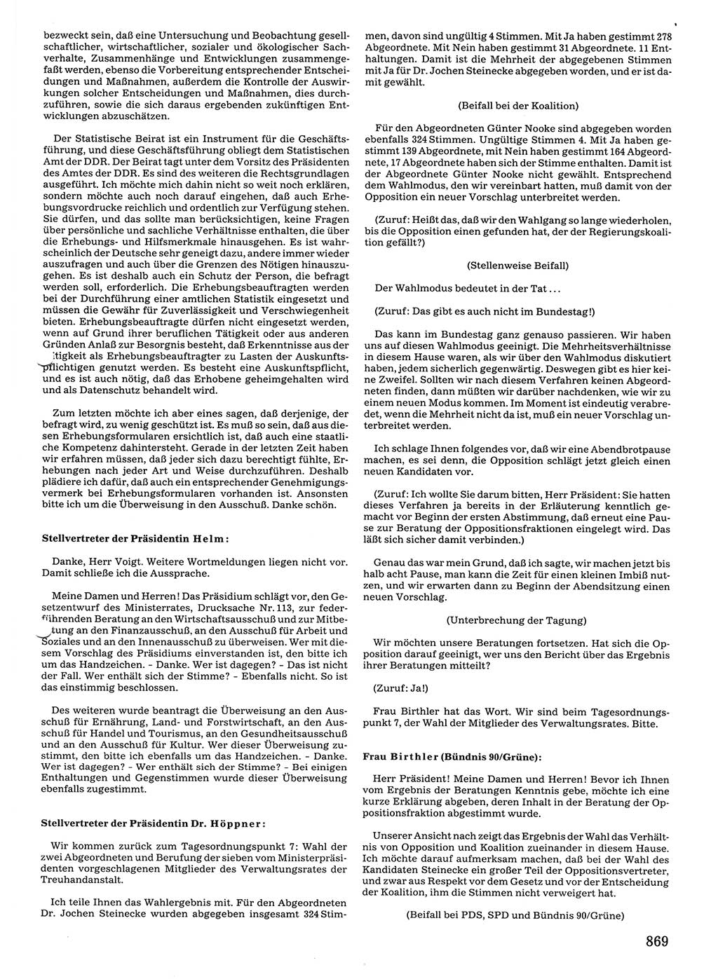 Tagungen der Volkskammer (VK) der Deutschen Demokratischen Republik (DDR), 10. Wahlperiode 1990, Seite 869 (VK. DDR 10. WP. 1990, Prot. Tg. 1-38, 5.4.-2.10.1990, S. 869)