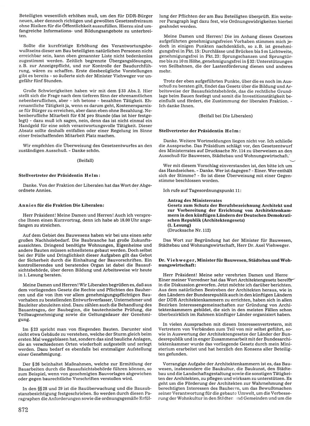 Tagungen der Volkskammer (VK) der Deutschen Demokratischen Republik (DDR), 10. Wahlperiode 1990, Seite 872 (VK. DDR 10. WP. 1990, Prot. Tg. 1-38, 5.4.-2.10.1990, S. 872)