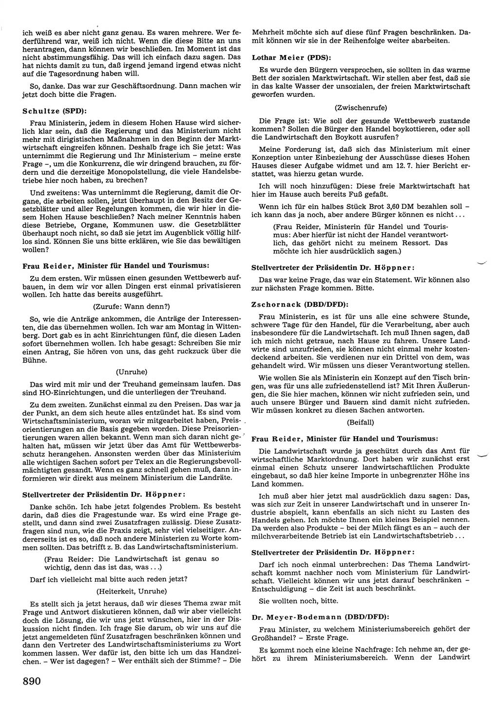 Tagungen der Volkskammer (VK) der Deutschen Demokratischen Republik (DDR), 10. Wahlperiode 1990, Seite 890 (VK. DDR 10. WP. 1990, Prot. Tg. 1-38, 5.4.-2.10.1990, S. 890)