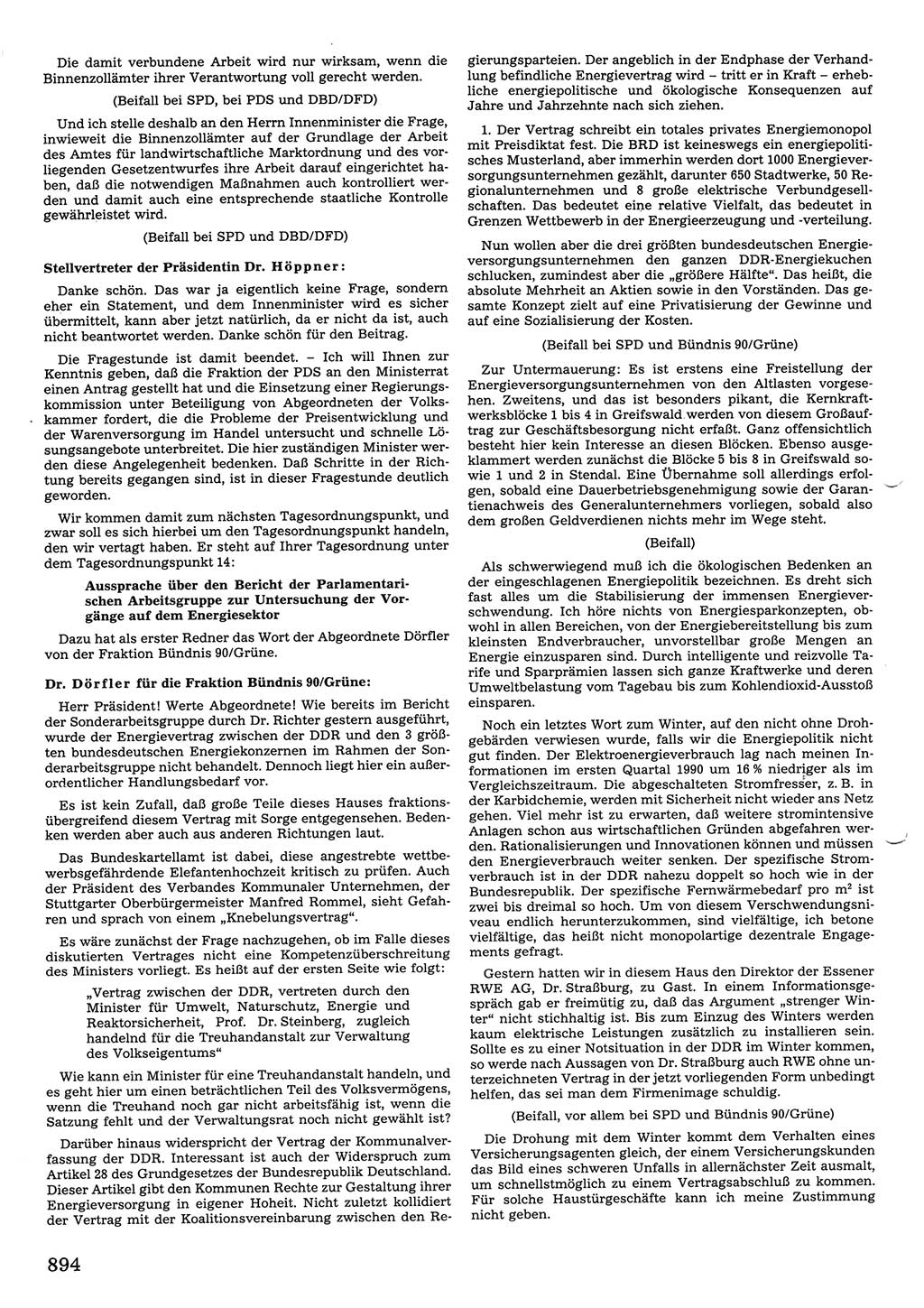 Tagungen der Volkskammer (VK) der Deutschen Demokratischen Republik (DDR), 10. Wahlperiode 1990, Seite 894 (VK. DDR 10. WP. 1990, Prot. Tg. 1-38, 5.4.-2.10.1990, S. 894)