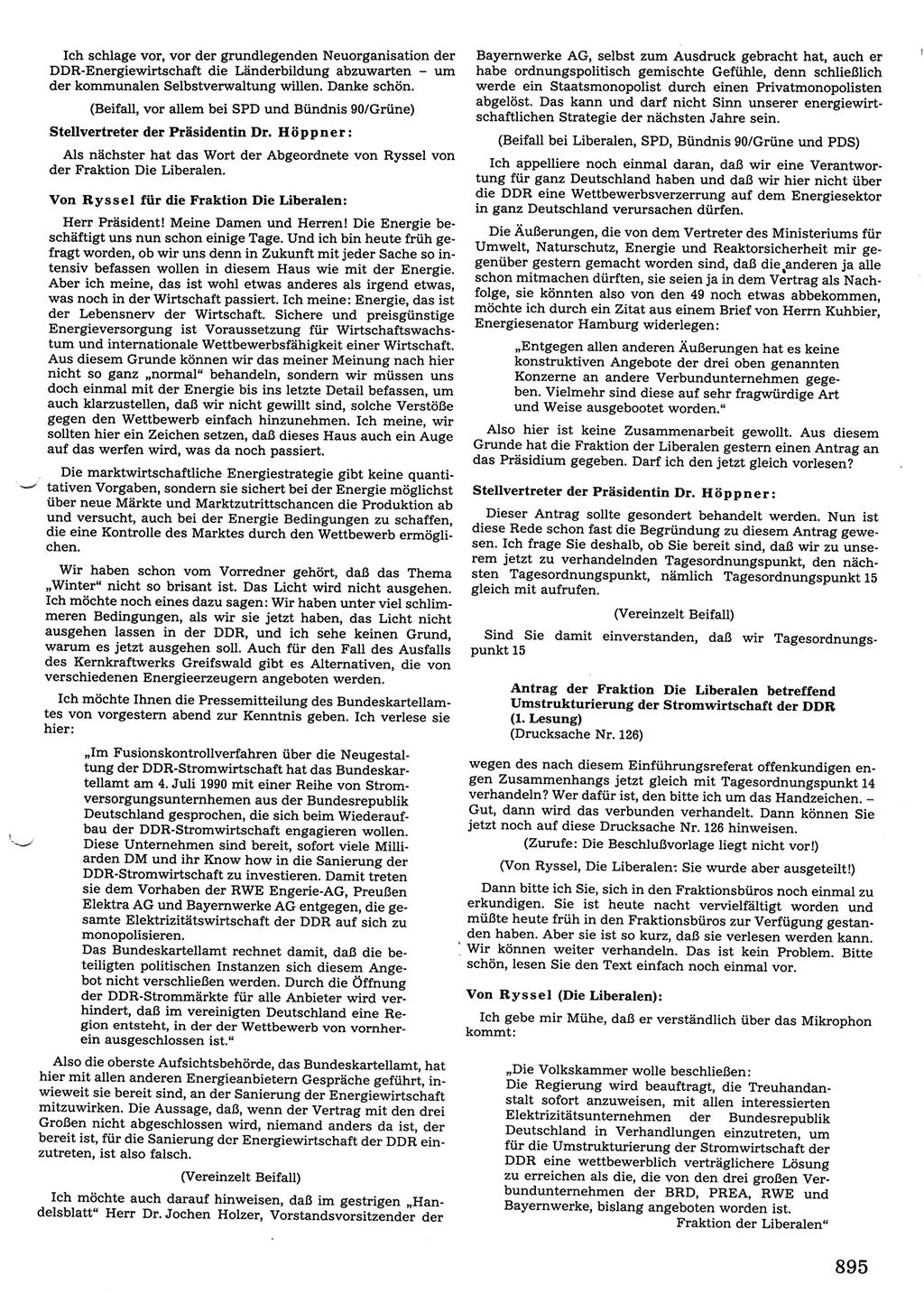 Tagungen der Volkskammer (VK) der Deutschen Demokratischen Republik (DDR), 10. Wahlperiode 1990, Seite 895 (VK. DDR 10. WP. 1990, Prot. Tg. 1-38, 5.4.-2.10.1990, S. 895)