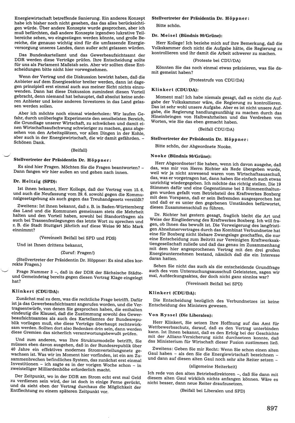 Tagungen der Volkskammer (VK) der Deutschen Demokratischen Republik (DDR), 10. Wahlperiode 1990, Seite 897 (VK. DDR 10. WP. 1990, Prot. Tg. 1-38, 5.4.-2.10.1990, S. 897)