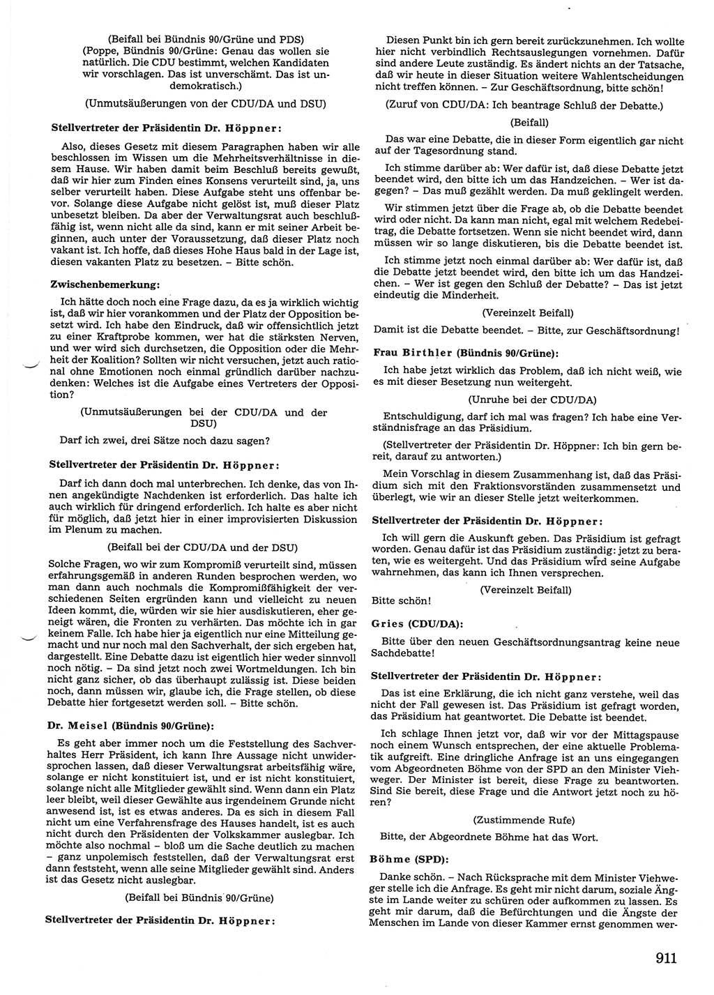 Tagungen der Volkskammer (VK) der Deutschen Demokratischen Republik (DDR), 10. Wahlperiode 1990, Seite 911 (VK. DDR 10. WP. 1990, Prot. Tg. 1-38, 5.4.-2.10.1990, S. 911)