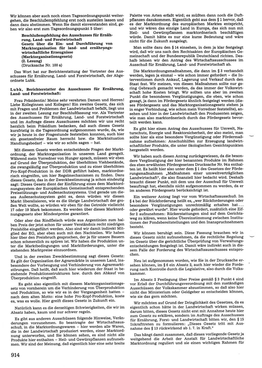 Tagungen der Volkskammer (VK) der Deutschen Demokratischen Republik (DDR), 10. Wahlperiode 1990, Seite 914 (VK. DDR 10. WP. 1990, Prot. Tg. 1-38, 5.4.-2.10.1990, S. 914)