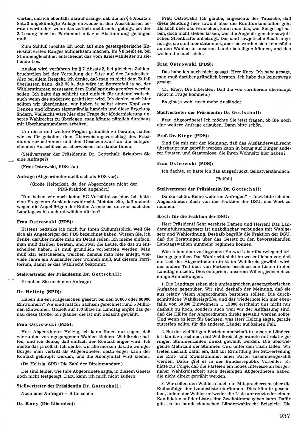 Tagungen der Volkskammer (VK) der Deutschen Demokratischen Republik (DDR), 10. Wahlperiode 1990, Seite 937 (VK. DDR 10. WP. 1990, Prot. Tg. 1-38, 5.4.-2.10.1990, S. 937)