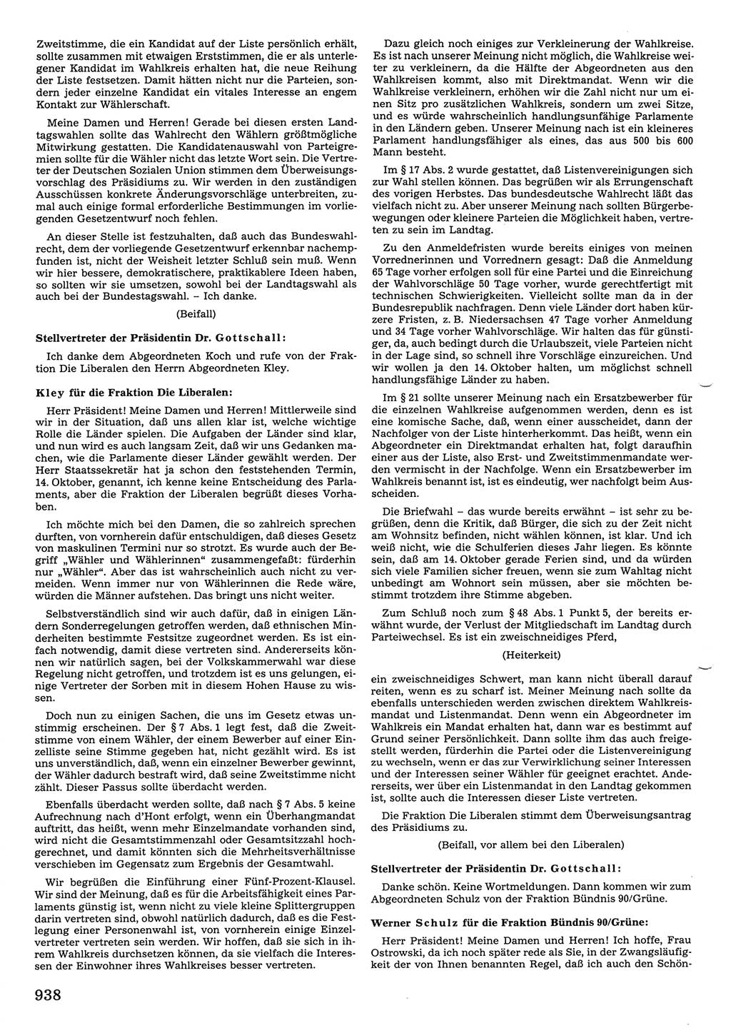 Tagungen der Volkskammer (VK) der Deutschen Demokratischen Republik (DDR), 10. Wahlperiode 1990, Seite 938 (VK. DDR 10. WP. 1990, Prot. Tg. 1-38, 5.4.-2.10.1990, S. 938)