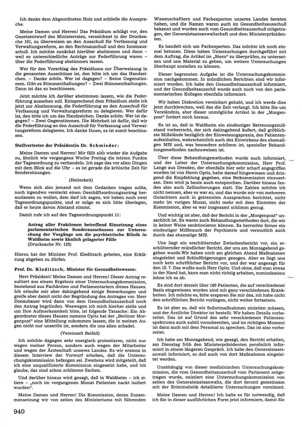 Tagungen der Volkskammer (VK) der Deutschen Demokratischen Republik (DDR), 10. Wahlperiode 1990, Seite 940 (VK. DDR 10. WP. 1990, Prot. Tg. 1-38, 5.4.-2.10.1990, S. 940)