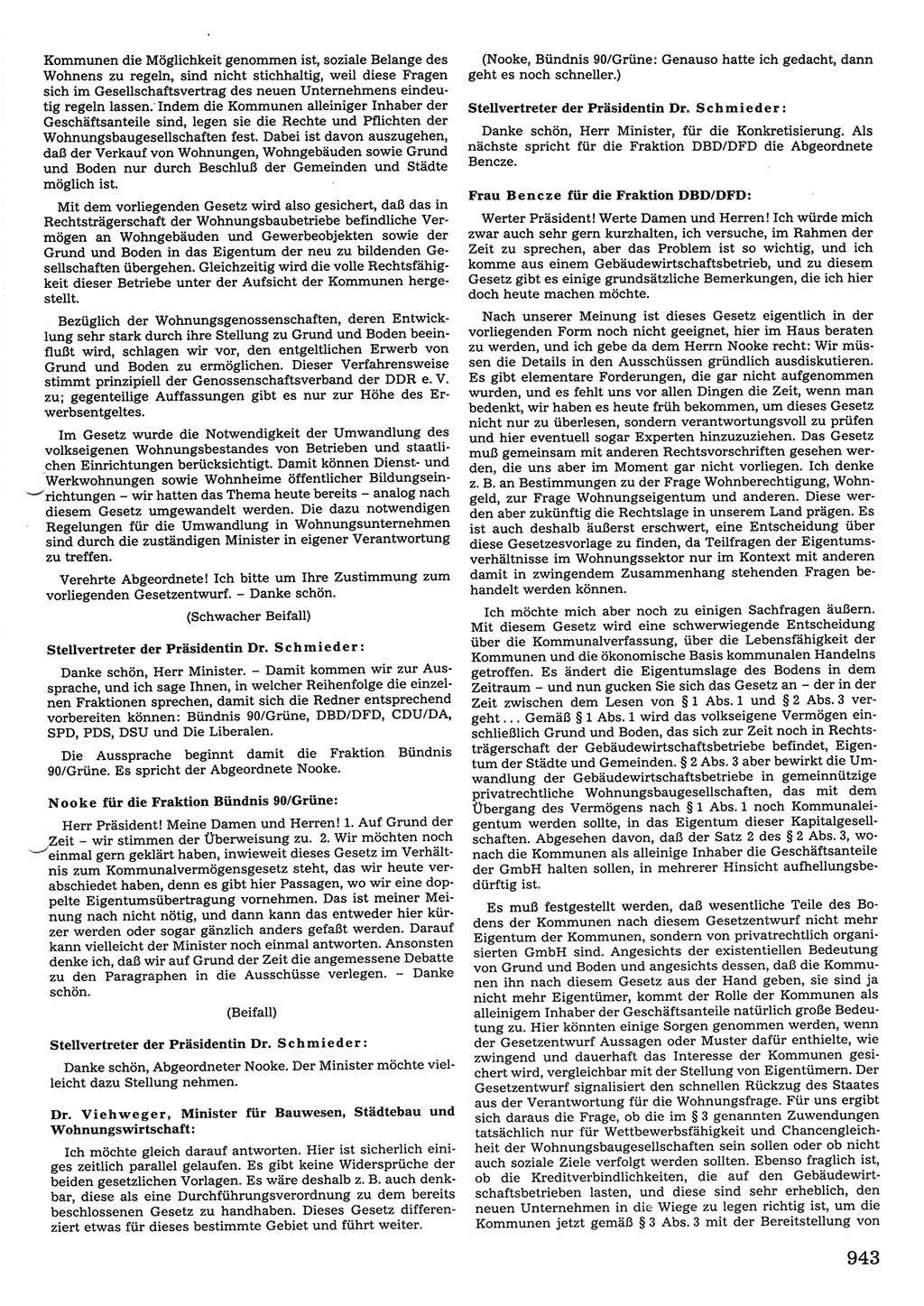 Tagungen der Volkskammer (VK) der Deutschen Demokratischen Republik (DDR), 10. Wahlperiode 1990, Seite 943 (VK. DDR 10. WP. 1990, Prot. Tg. 1-38, 5.4.-2.10.1990, S. 943)