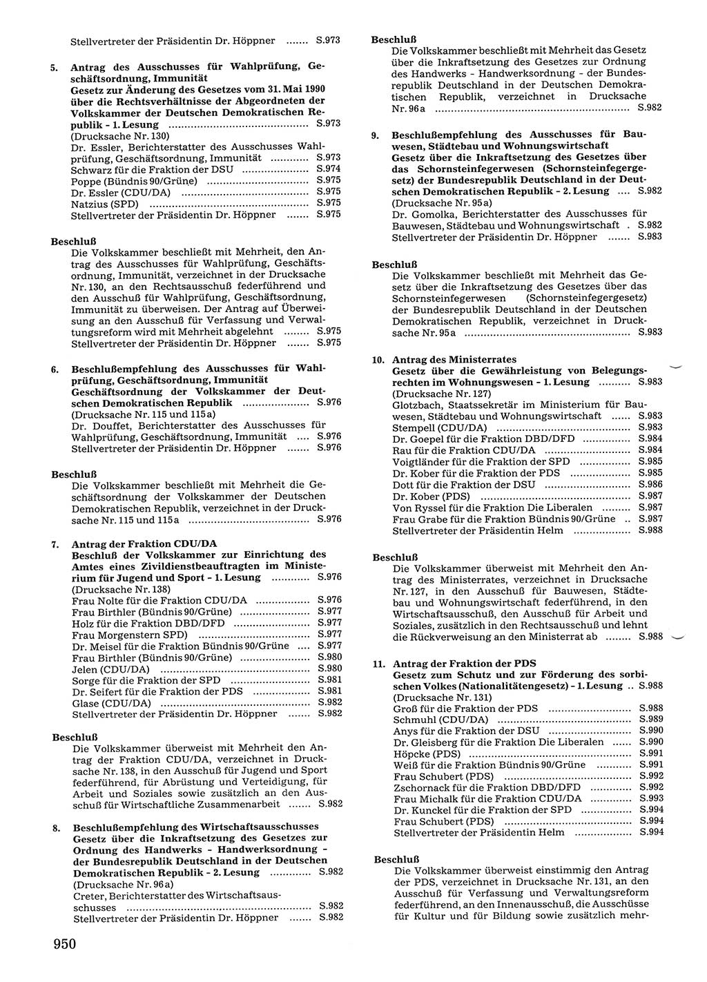Tagungen der Volkskammer (VK) der Deutschen Demokratischen Republik (DDR), 10. Wahlperiode 1990, Seite 950 (VK. DDR 10. WP. 1990, Prot. Tg. 1-38, 5.4.-2.10.1990, S. 950)