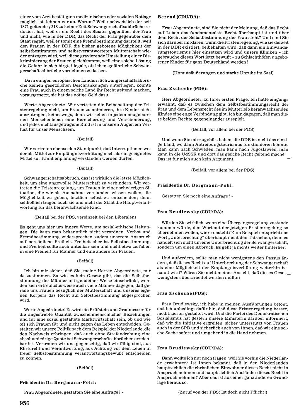 Tagungen der Volkskammer (VK) der Deutschen Demokratischen Republik (DDR), 10. Wahlperiode 1990, Seite 956 (VK. DDR 10. WP. 1990, Prot. Tg. 1-38, 5.4.-2.10.1990, S. 956)