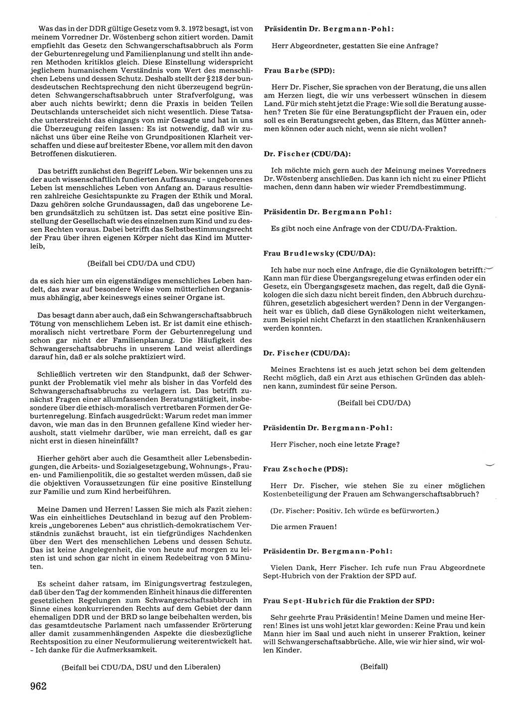 Tagungen der Volkskammer (VK) der Deutschen Demokratischen Republik (DDR), 10. Wahlperiode 1990, Seite 962 (VK. DDR 10. WP. 1990, Prot. Tg. 1-38, 5.4.-2.10.1990, S. 962)