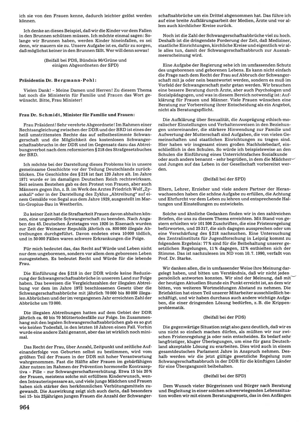 Tagungen der Volkskammer (VK) der Deutschen Demokratischen Republik (DDR), 10. Wahlperiode 1990, Seite 964 (VK. DDR 10. WP. 1990, Prot. Tg. 1-38, 5.4.-2.10.1990, S. 964)