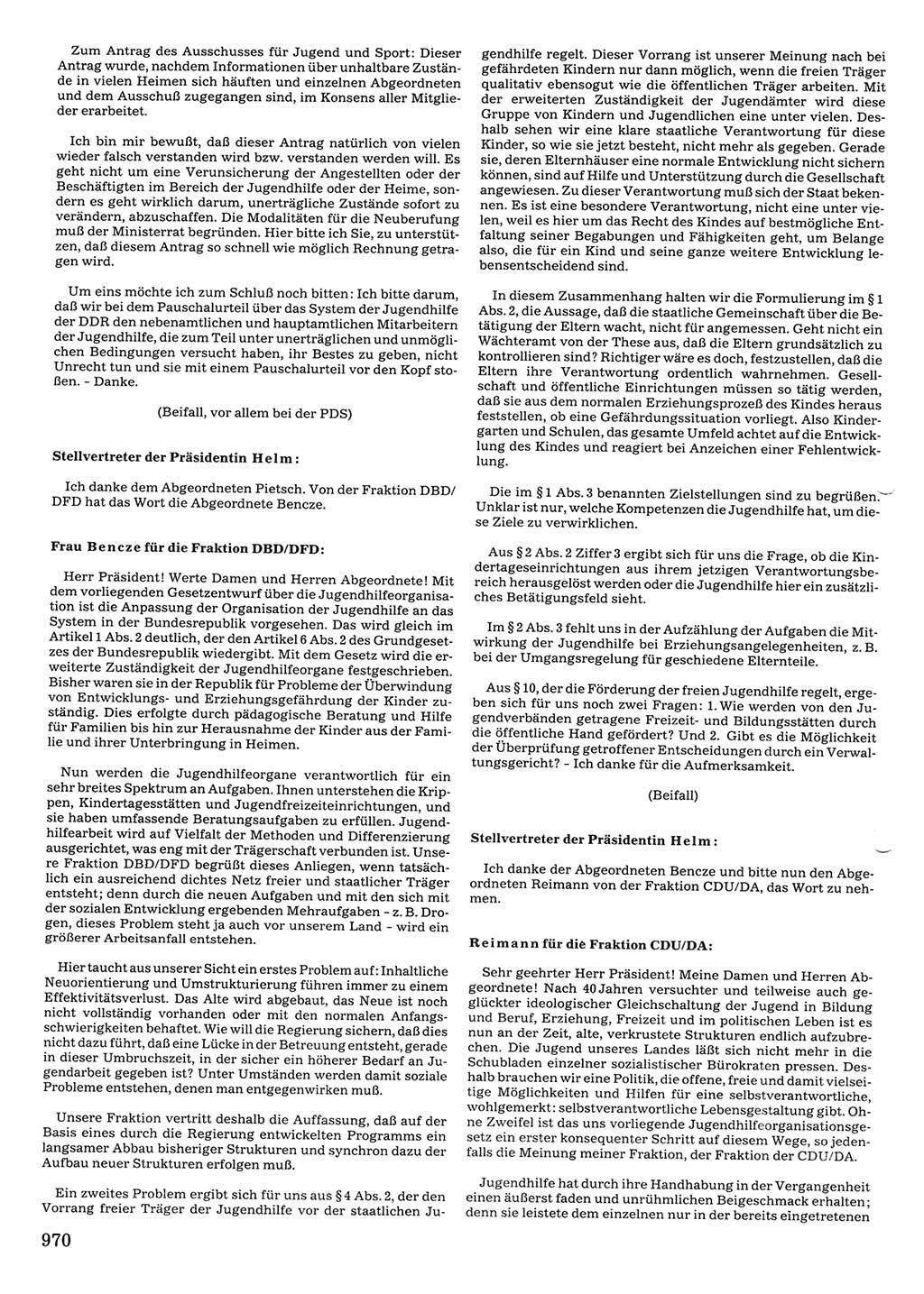 Tagungen der Volkskammer (VK) der Deutschen Demokratischen Republik (DDR), 10. Wahlperiode 1990, Seite 970 (VK. DDR 10. WP. 1990, Prot. Tg. 1-38, 5.4.-2.10.1990, S. 970)