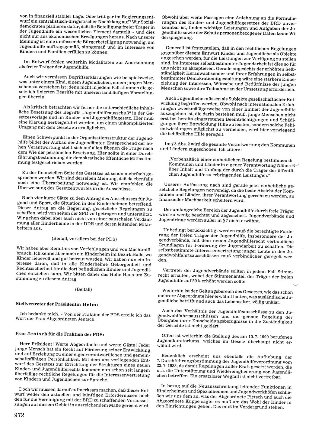 Tagungen der Volkskammer (VK) der Deutschen Demokratischen Republik (DDR), 10. Wahlperiode 1990, Seite 972 (VK. DDR 10. WP. 1990, Prot. Tg. 1-38, 5.4.-2.10.1990, S. 972)