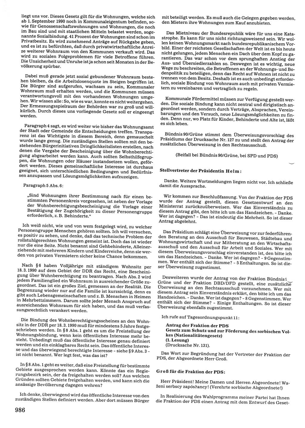 Tagungen der Volkskammer (VK) der Deutschen Demokratischen Republik (DDR), 10. Wahlperiode 1990, Seite 986 (VK. DDR 10. WP. 1990, Prot. Tg. 1-38, 5.4.-2.10.1990, S. 986)