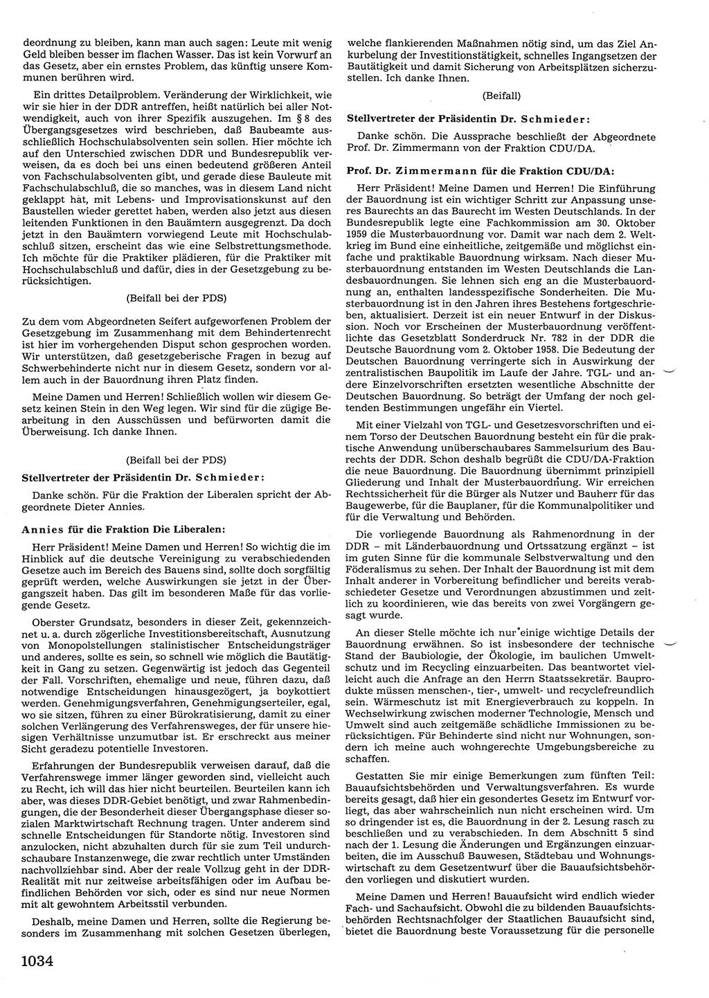 Tagungen der Volkskammer (VK) der Deutschen Demokratischen Republik (DDR), 10. Wahlperiode 1990, Seite 1034 (VK. DDR 10. WP. 1990, Prot. Tg. 1-38, 5.4.-2.10.1990, S. 1034)