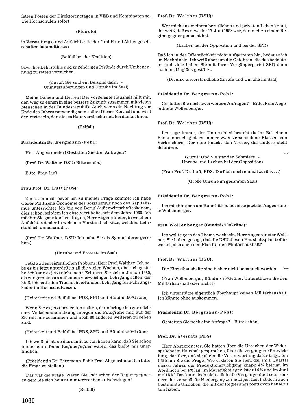 Tagungen der Volkskammer (VK) der Deutschen Demokratischen Republik (DDR), 10. Wahlperiode 1990, Seite 1060 (VK. DDR 10. WP. 1990, Prot. Tg. 1-38, 5.4.-2.10.1990, S. 1060)