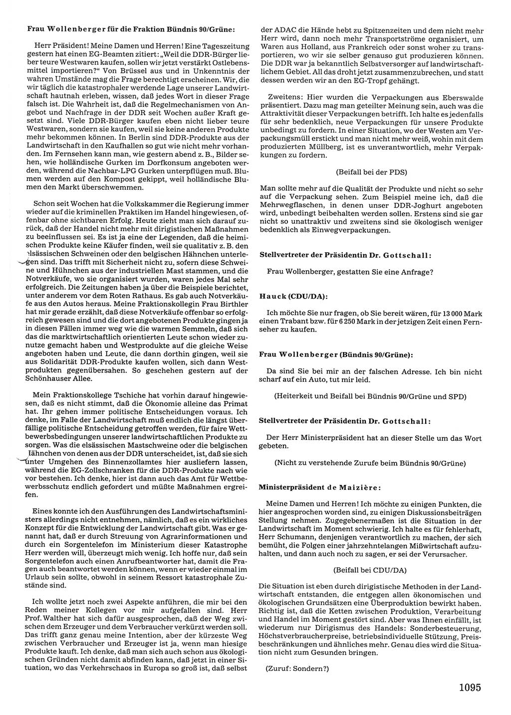 Tagungen der Volkskammer (VK) der Deutschen Demokratischen Republik (DDR), 10. Wahlperiode 1990, Seite 1095 (VK. DDR 10. WP. 1990, Prot. Tg. 1-38, 5.4.-2.10.1990, S. 1095)