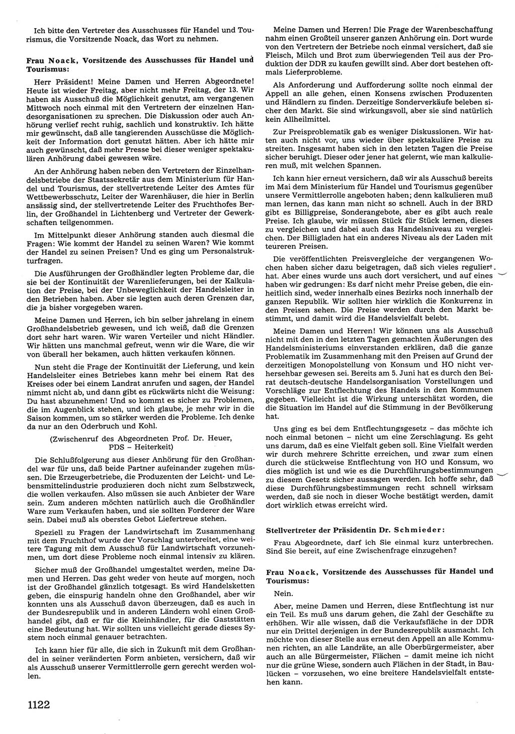 Tagungen der Volkskammer (VK) der Deutschen Demokratischen Republik (DDR), 10. Wahlperiode 1990, Seite 1122 (VK. DDR 10. WP. 1990, Prot. Tg. 1-38, 5.4.-2.10.1990, S. 1122)