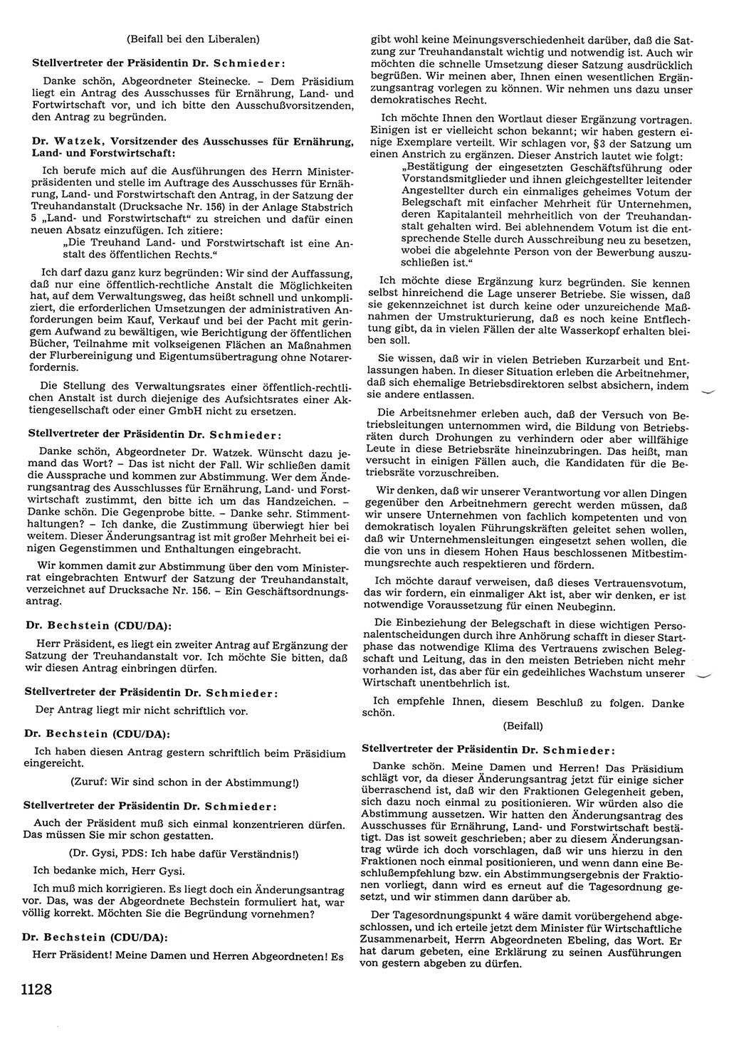 Tagungen der Volkskammer (VK) der Deutschen Demokratischen Republik (DDR), 10. Wahlperiode 1990, Seite 1128 (VK. DDR 10. WP. 1990, Prot. Tg. 1-38, 5.4.-2.10.1990, S. 1128)