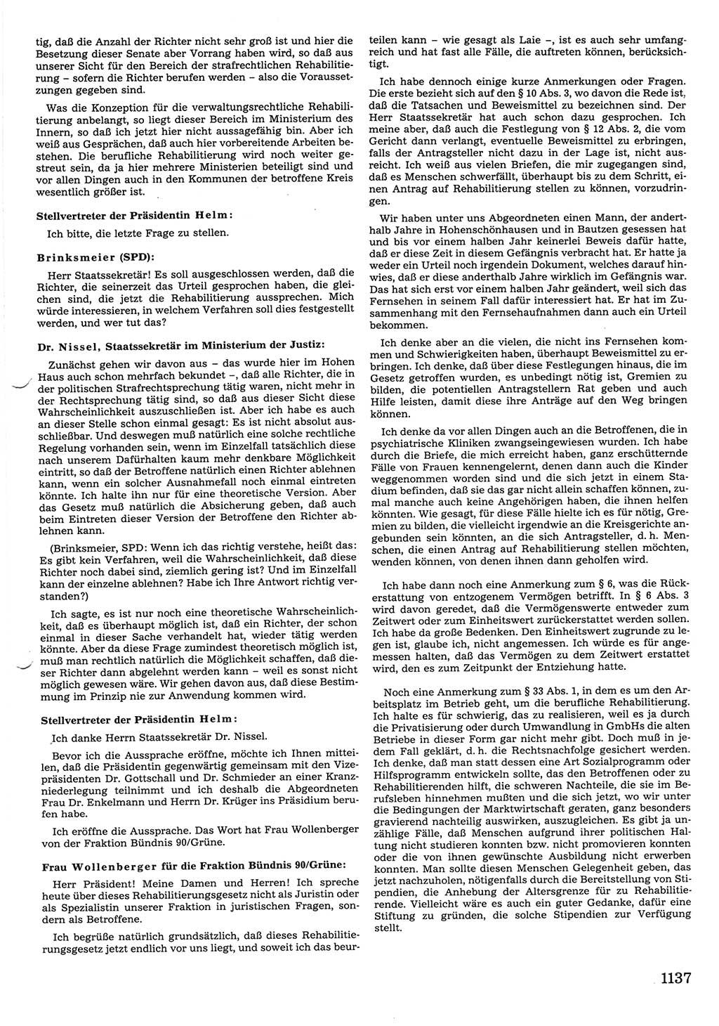 Tagungen der Volkskammer (VK) der Deutschen Demokratischen Republik (DDR), 10. Wahlperiode 1990, Seite 1137 (VK. DDR 10. WP. 1990, Prot. Tg. 1-38, 5.4.-2.10.1990, S. 1137)