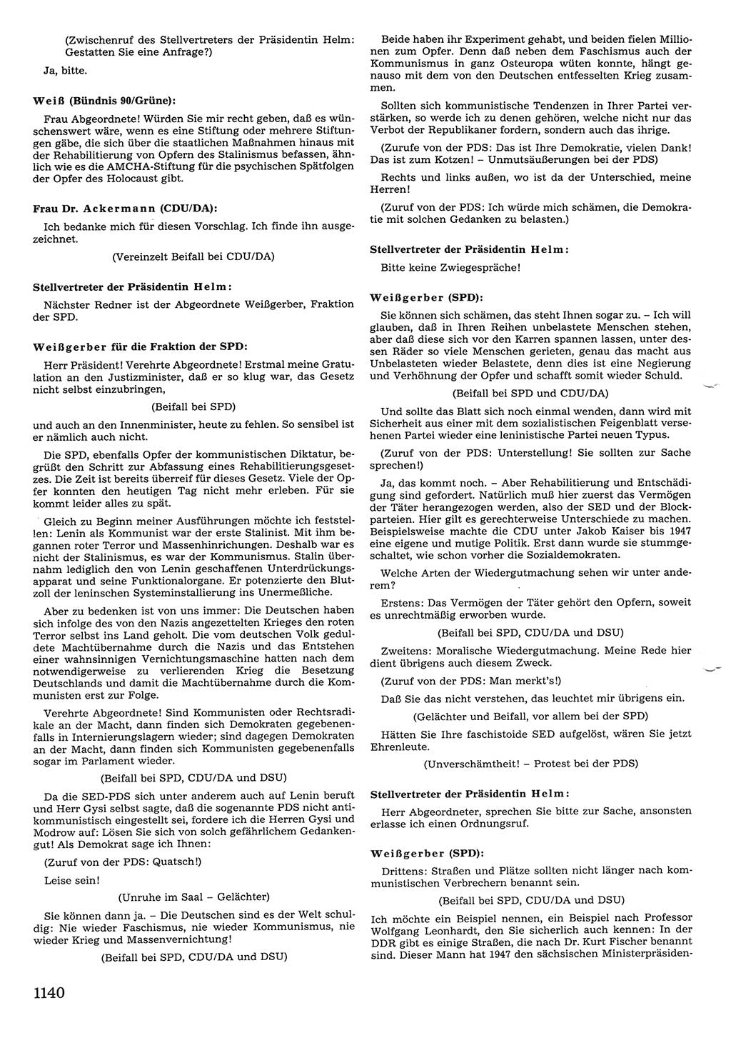 Tagungen der Volkskammer (VK) der Deutschen Demokratischen Republik (DDR), 10. Wahlperiode 1990, Seite 1140 (VK. DDR 10. WP. 1990, Prot. Tg. 1-38, 5.4.-2.10.1990, S. 1140)