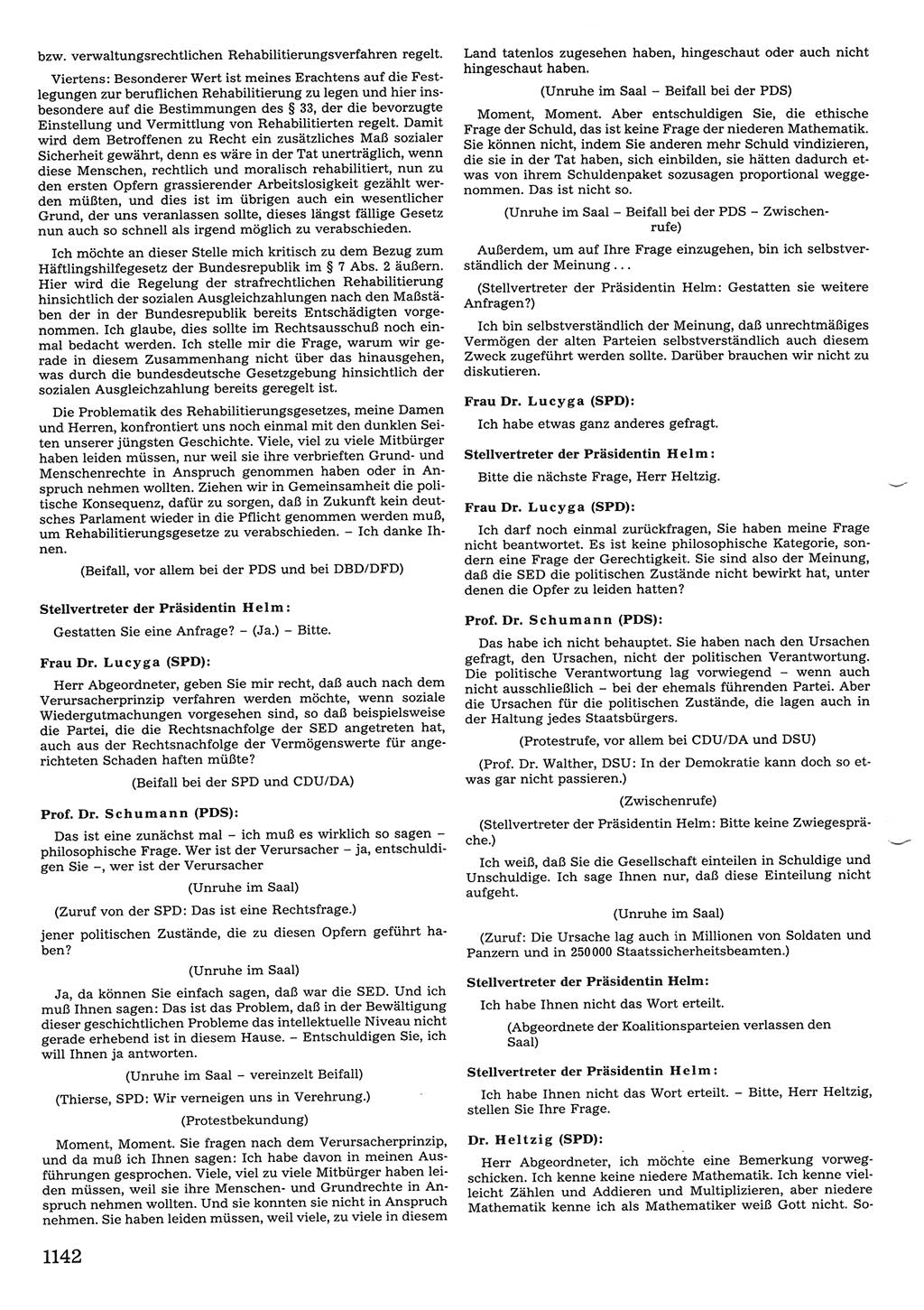 Tagungen der Volkskammer (VK) der Deutschen Demokratischen Republik (DDR), 10. Wahlperiode 1990, Seite 1142 (VK. DDR 10. WP. 1990, Prot. Tg. 1-38, 5.4.-2.10.1990, S. 1142)
