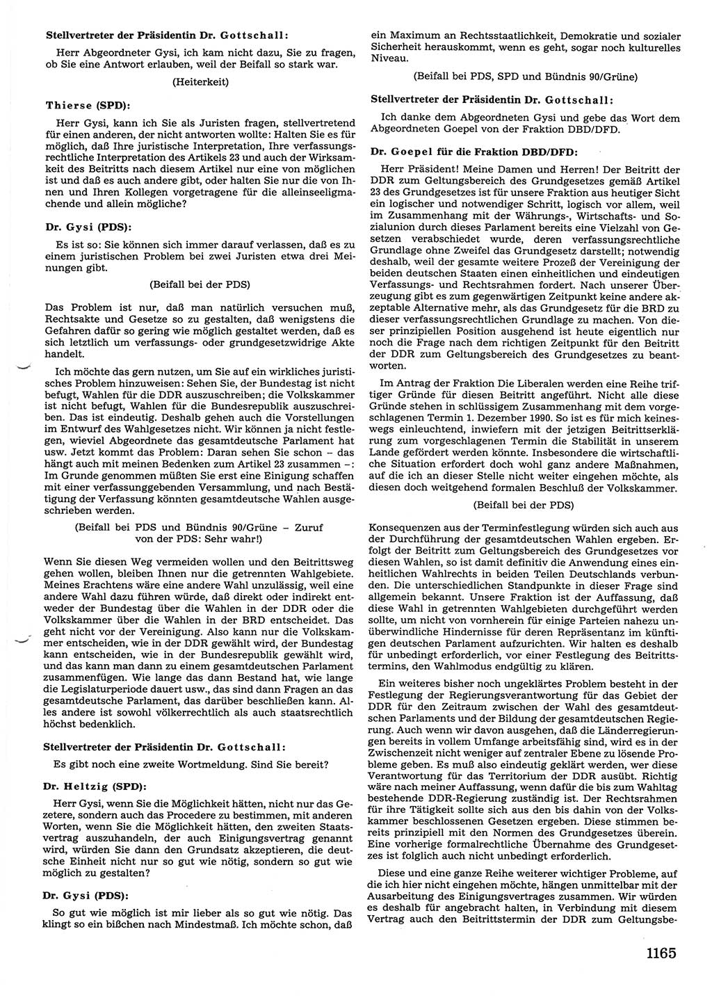 Tagungen der Volkskammer (VK) der Deutschen Demokratischen Republik (DDR), 10. Wahlperiode 1990, Seite 1165 (VK. DDR 10. WP. 1990, Prot. Tg. 1-38, 5.4.-2.10.1990, S. 1165)