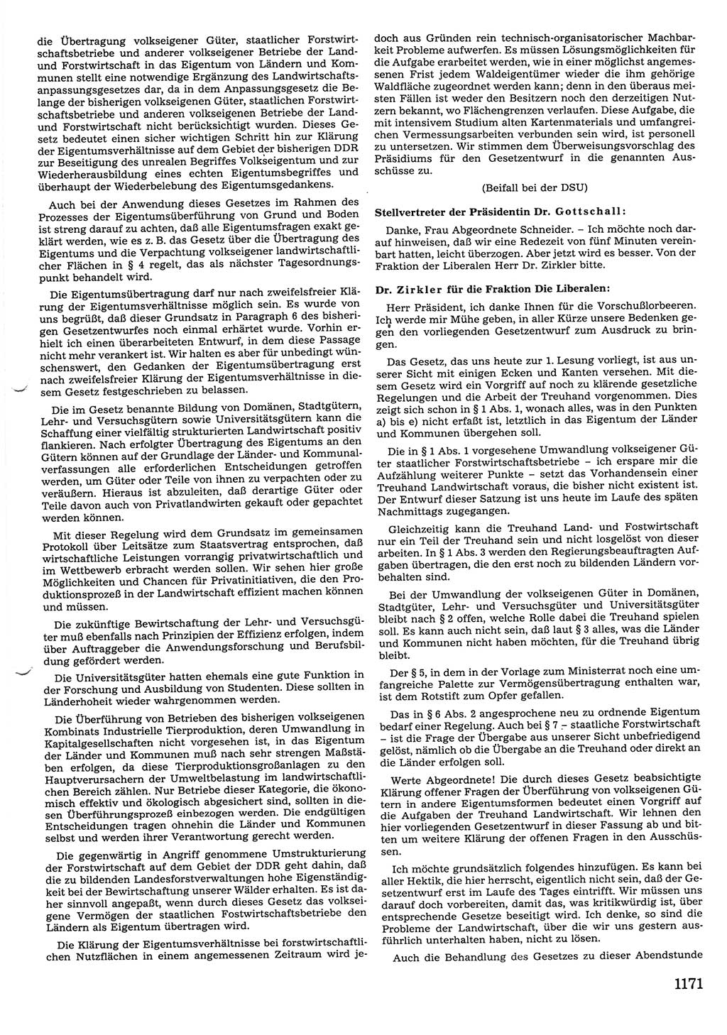 Tagungen der Volkskammer (VK) der Deutschen Demokratischen Republik (DDR), 10. Wahlperiode 1990, Seite 1171 (VK. DDR 10. WP. 1990, Prot. Tg. 1-38, 5.4.-2.10.1990, S. 1171)