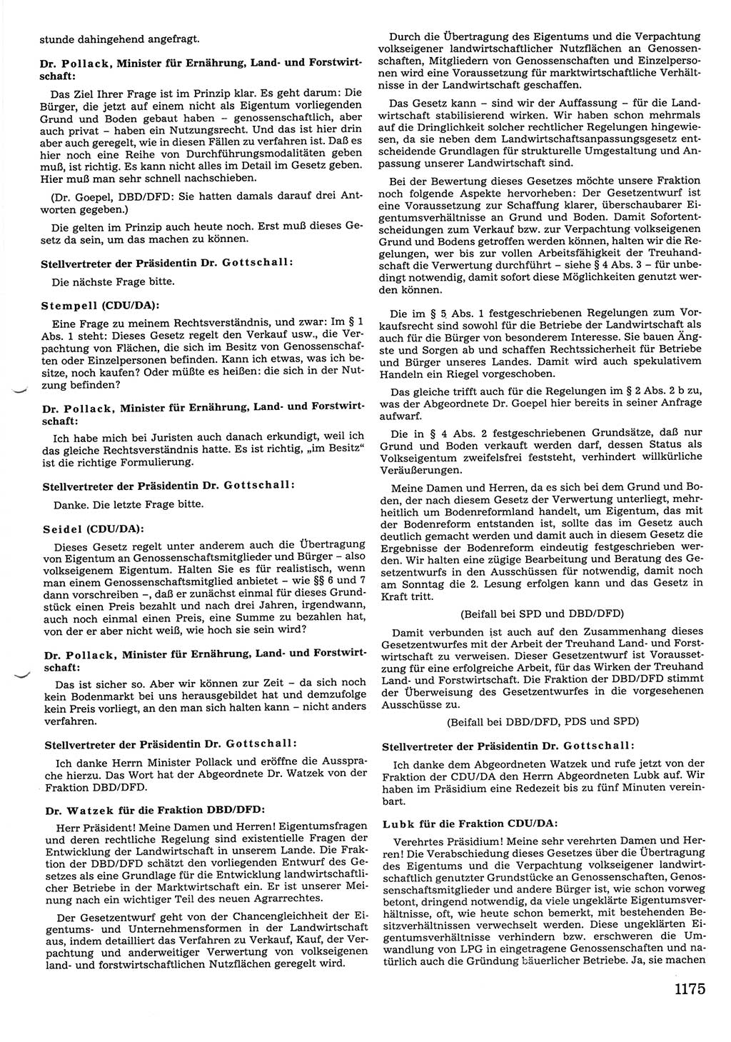 Tagungen der Volkskammer (VK) der Deutschen Demokratischen Republik (DDR), 10. Wahlperiode 1990, Seite 1175 (VK. DDR 10. WP. 1990, Prot. Tg. 1-38, 5.4.-2.10.1990, S. 1175)
