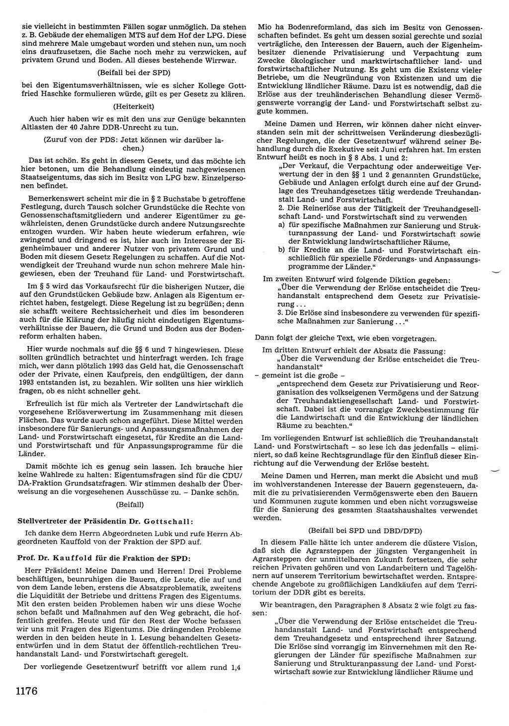 Tagungen der Volkskammer (VK) der Deutschen Demokratischen Republik (DDR), 10. Wahlperiode 1990, Seite 1176 (VK. DDR 10. WP. 1990, Prot. Tg. 1-38, 5.4.-2.10.1990, S. 1176)