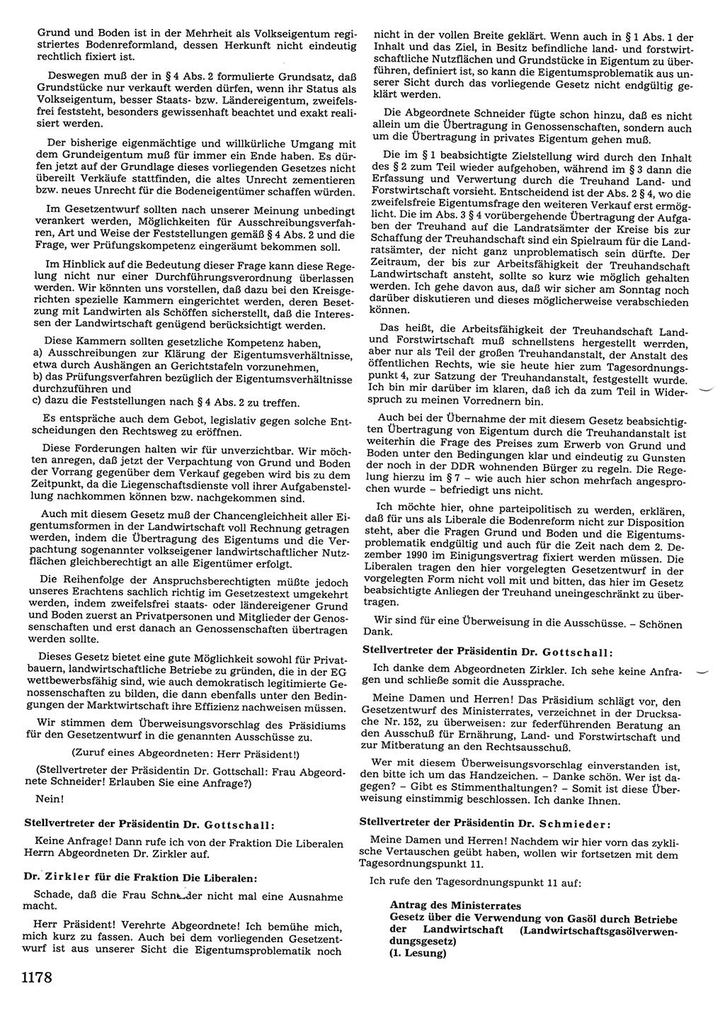 Tagungen der Volkskammer (VK) der Deutschen Demokratischen Republik (DDR), 10. Wahlperiode 1990, Seite 1178 (VK. DDR 10. WP. 1990, Prot. Tg. 1-38, 5.4.-2.10.1990, S. 1178)