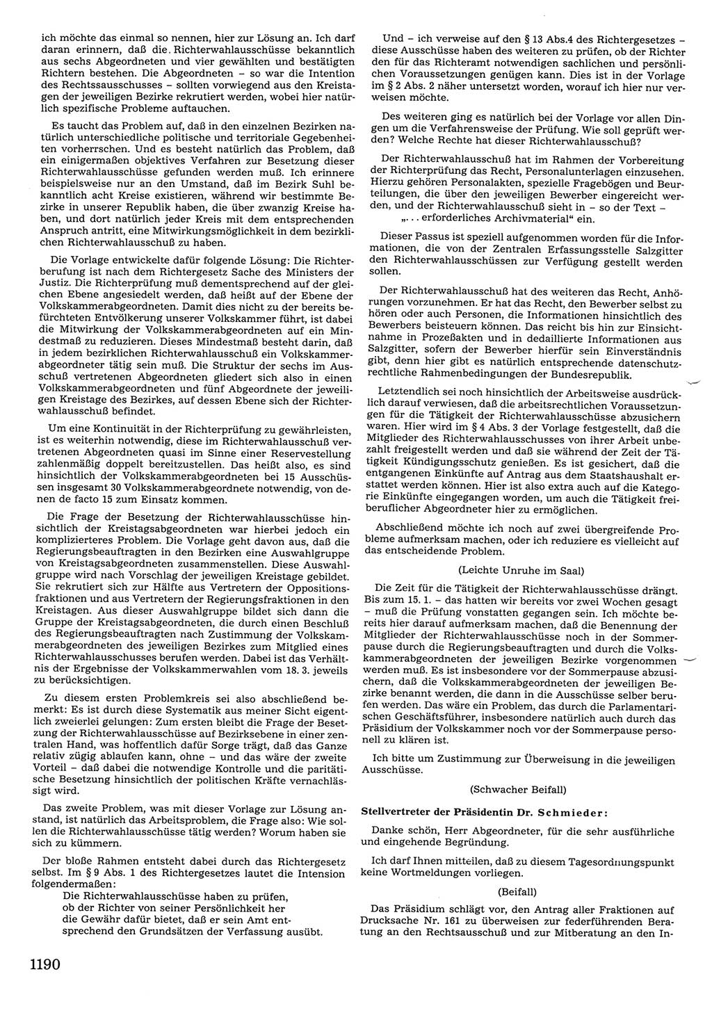 Tagungen der Volkskammer (VK) der Deutschen Demokratischen Republik (DDR), 10. Wahlperiode 1990, Seite 1190 (VK. DDR 10. WP. 1990, Prot. Tg. 1-38, 5.4.-2.10.1990, S. 1190)