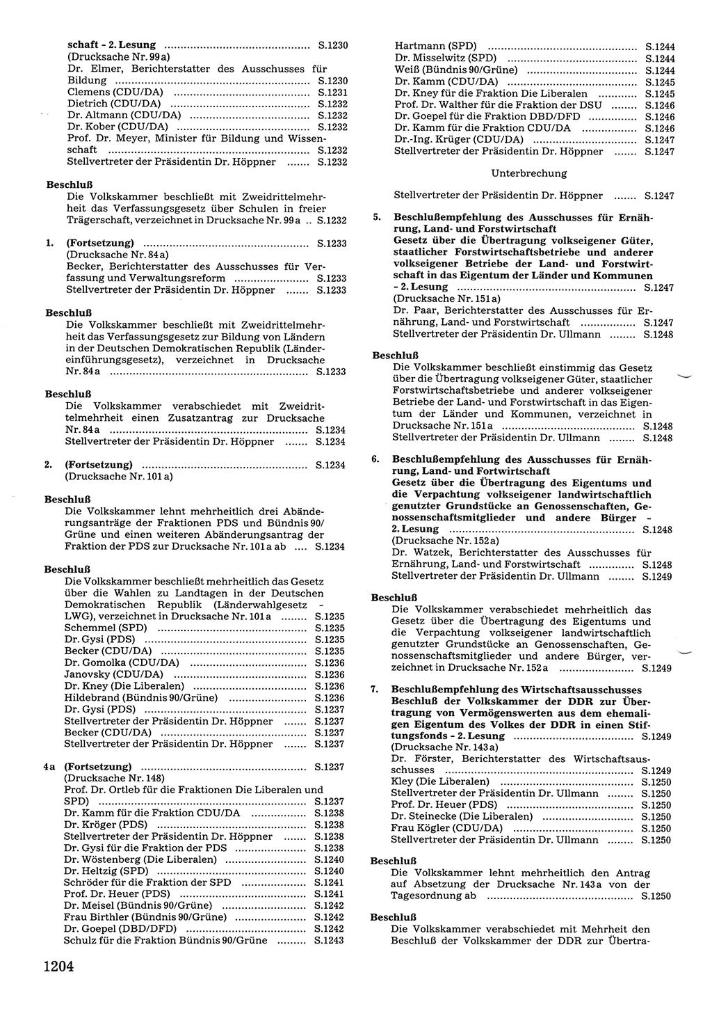 Tagungen der Volkskammer (VK) der Deutschen Demokratischen Republik (DDR), 10. Wahlperiode 1990, Seite 1204 (VK. DDR 10. WP. 1990, Prot. Tg. 1-38, 5.4.-2.10.1990, S. 1204)
